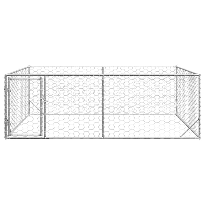 udendørs hundegård med dør 3x2x1 m galvaniseret stål