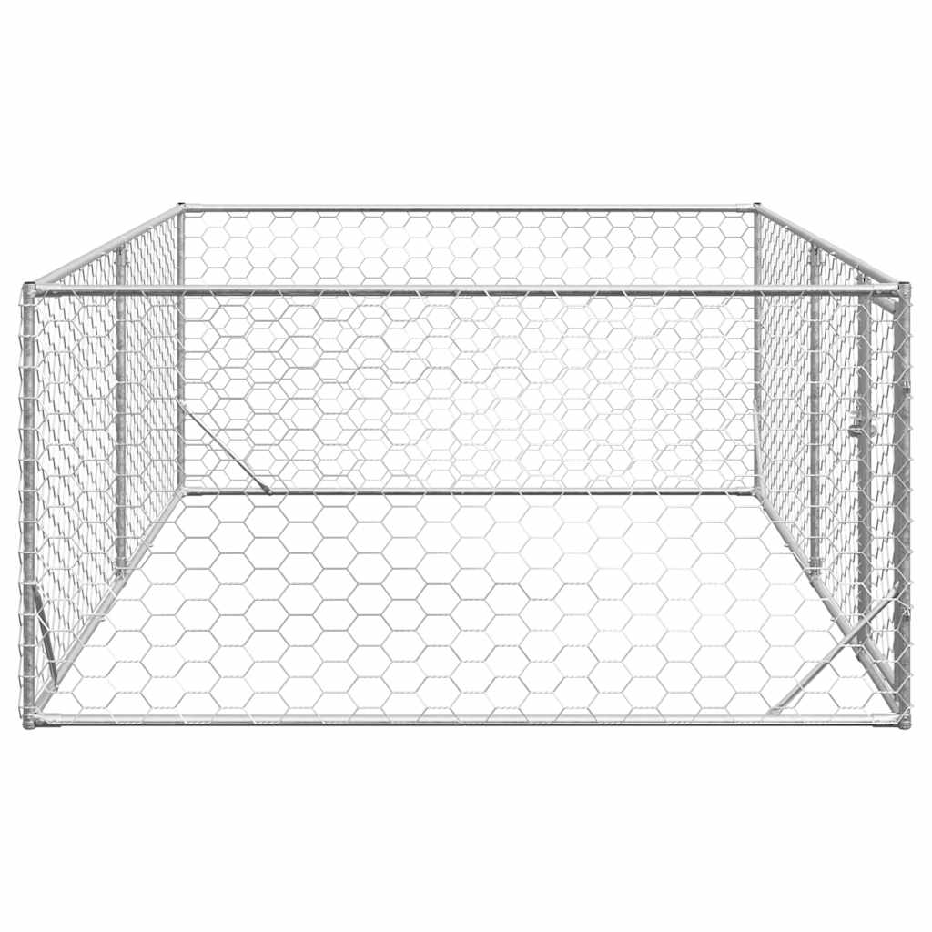 udendørs hundegård med dør 3x2x1 m galvaniseret stål