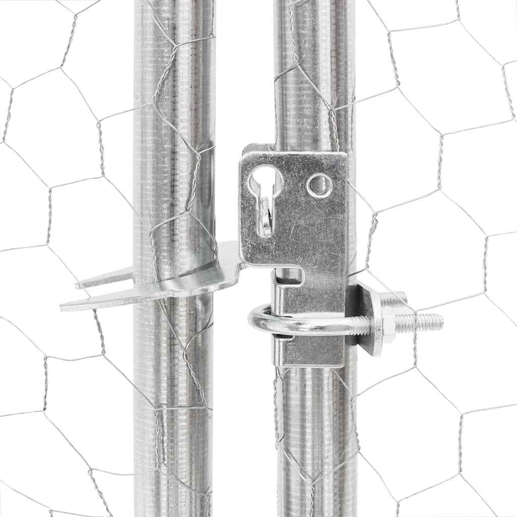 udendørs hundegård med dør 3x2x1 m galvaniseret stål