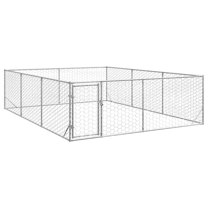 udendørs hundebur med dør 3x4x1 m galvaniseret stål