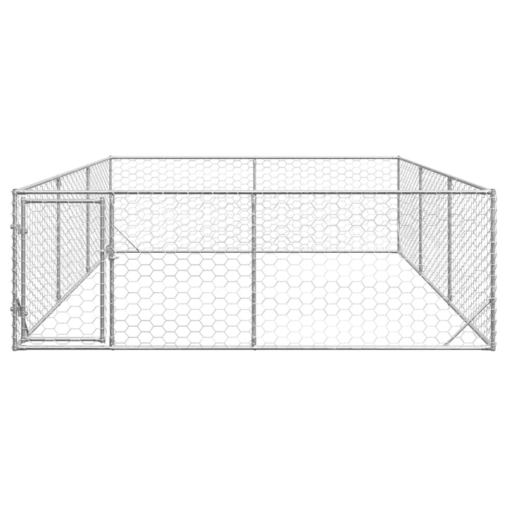 udendørs hundebur med dør 3x4x1 m galvaniseret stål