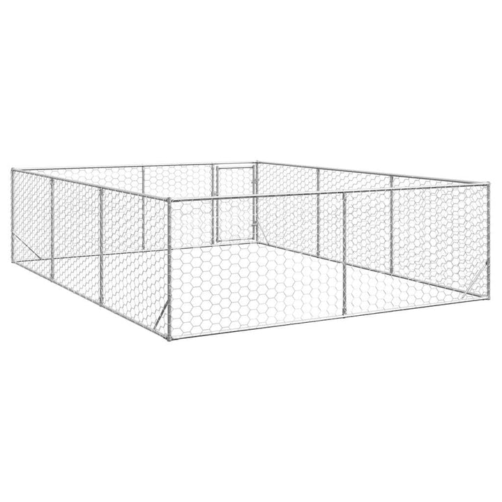 udendørs hundebur med dør 3x4x1 m galvaniseret stål