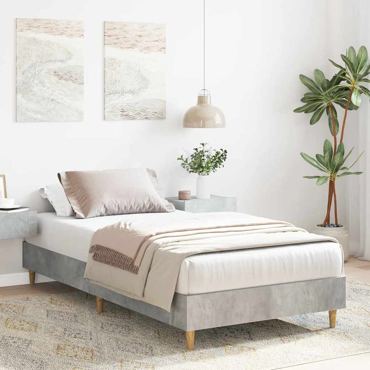 sengeramme uden madras 100x200 cm konstrueret træ betongrå