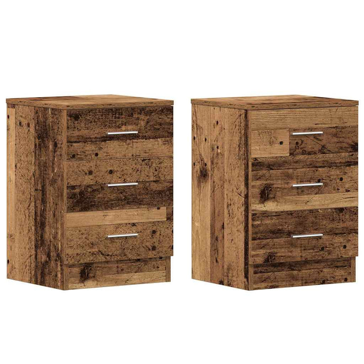 sengeskabe 2 stk. 38x35x55 cm konstrueret træ antikt træ
