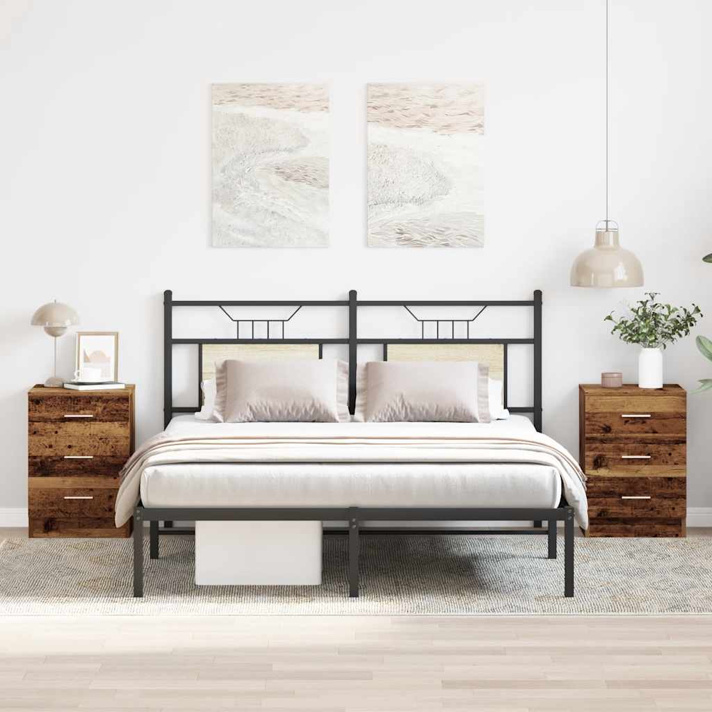 sengeskabe 2 stk. 38x35x55 cm konstrueret træ antikt træ