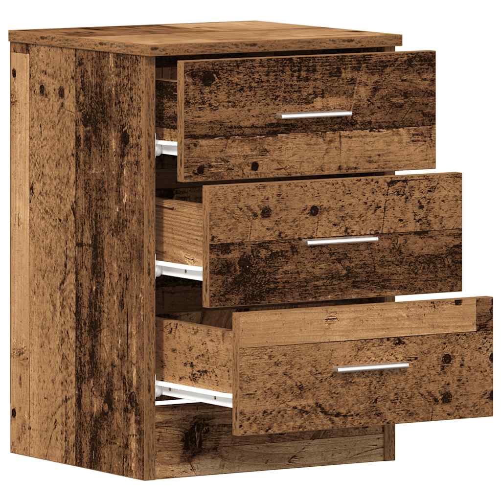 sengeskabe 2 stk. 38x35x55 cm konstrueret træ antikt træ