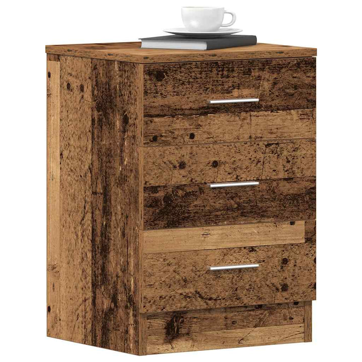 sengeskabe 2 stk. 38x35x55 cm konstrueret træ antikt træ