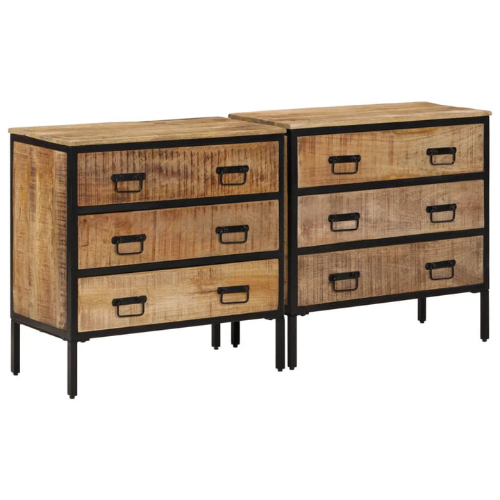 skænke 2 stk. 70x35x70 cm massivt ru mangotræ
