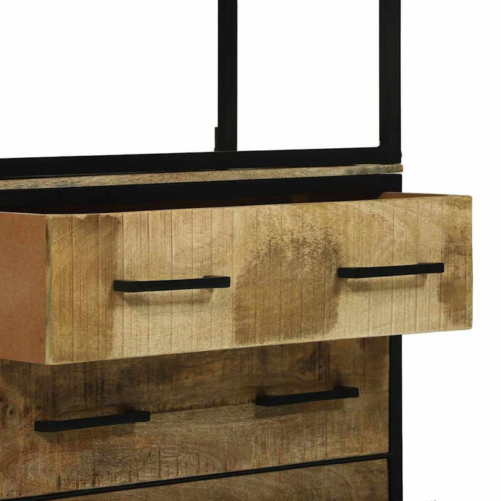 Highboard Brun 70 x 35 x 180 cm Massivt mangotræ