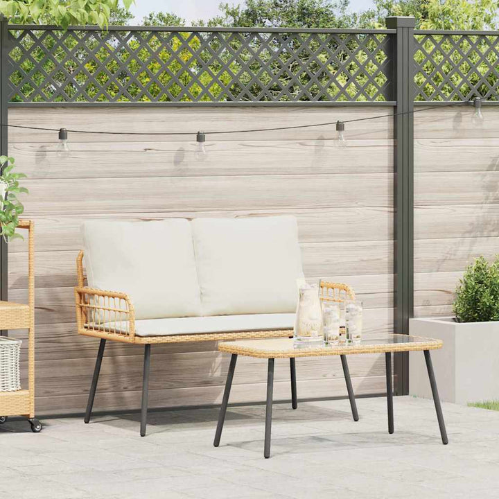 Have Spisebordssæt 2 pcs Naturfarvet polyrattan