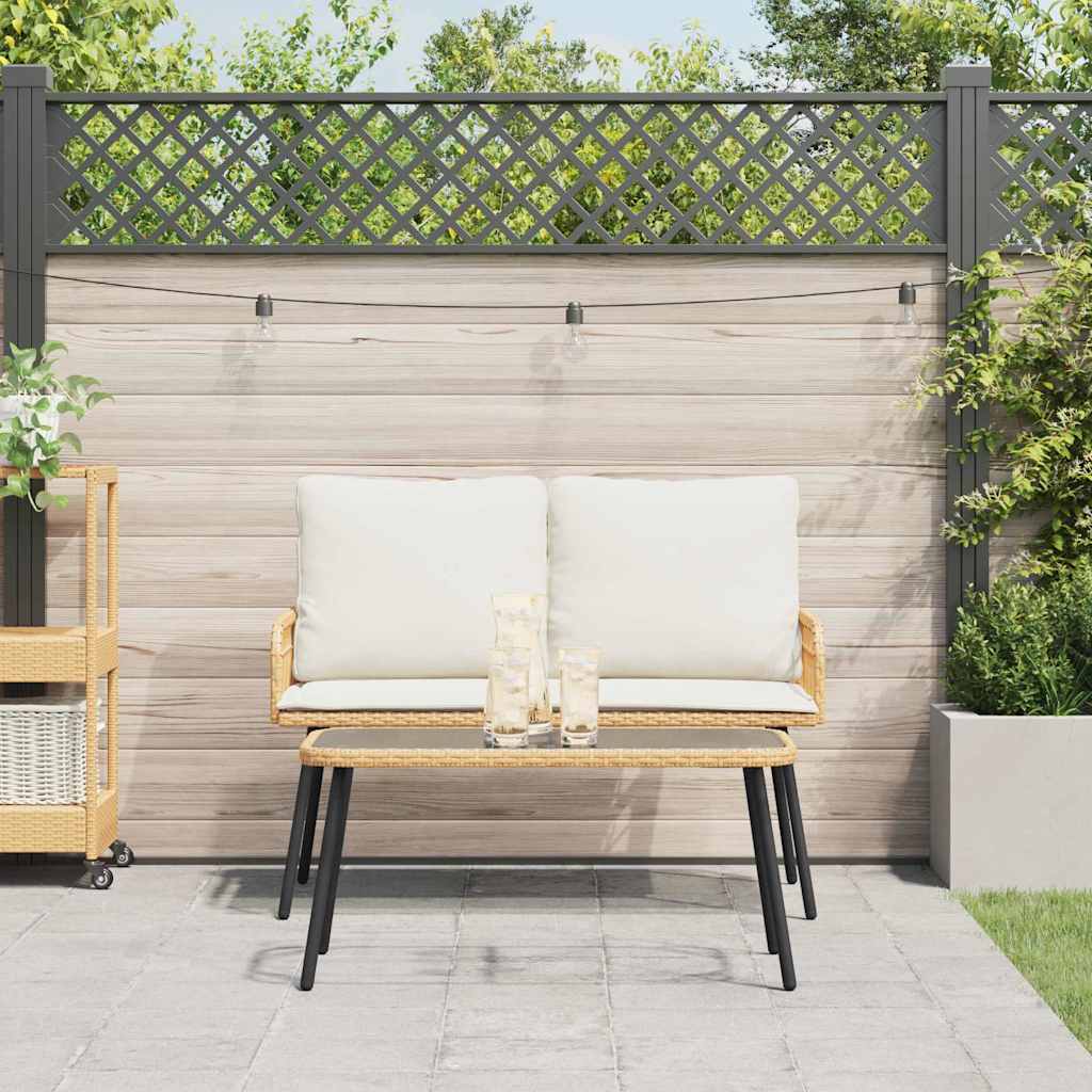 Have Spisebordssæt 2 pcs Naturfarvet polyrattan
