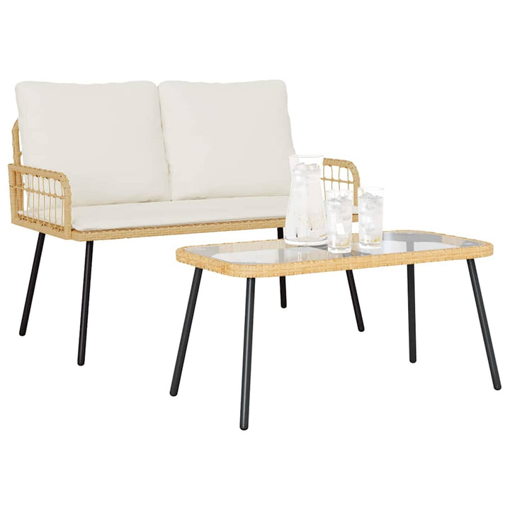 Have Spisebordssæt 2 pcs Naturfarvet polyrattan