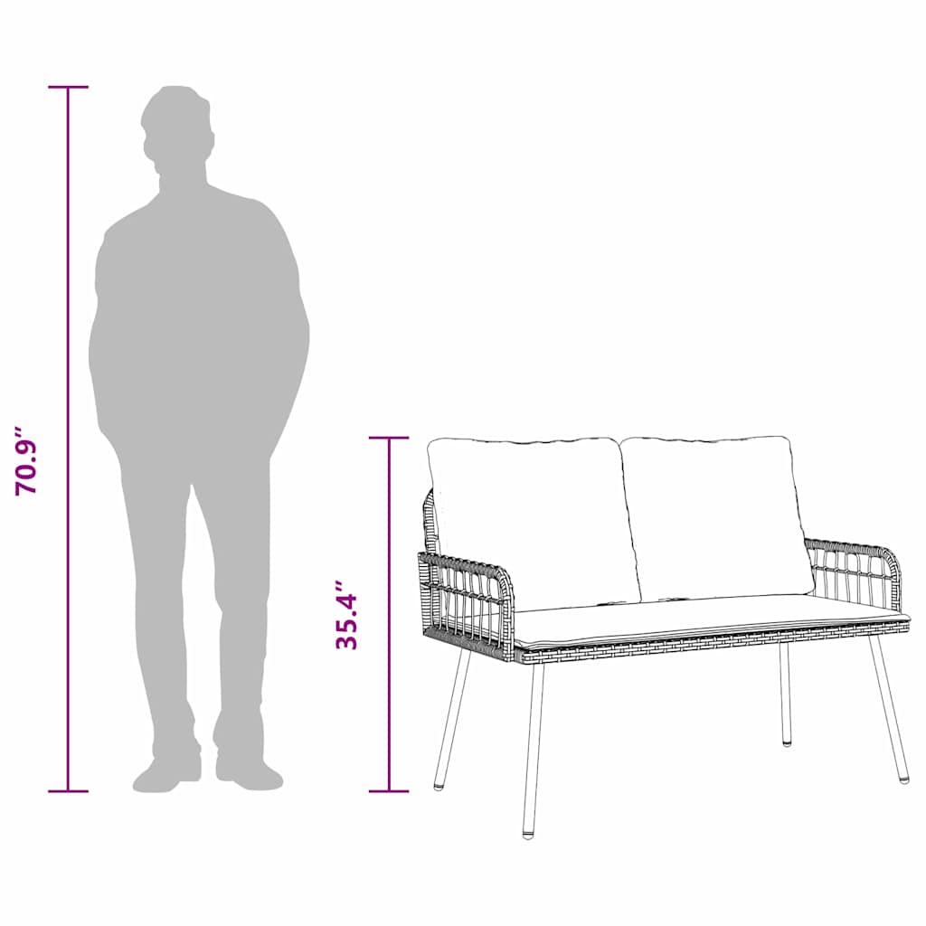 Have Spisebordssæt 2 pcs Naturfarvet polyrattan
