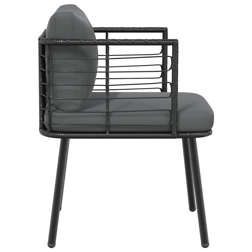 havestole 2 stk. med hynder polyrattan sort