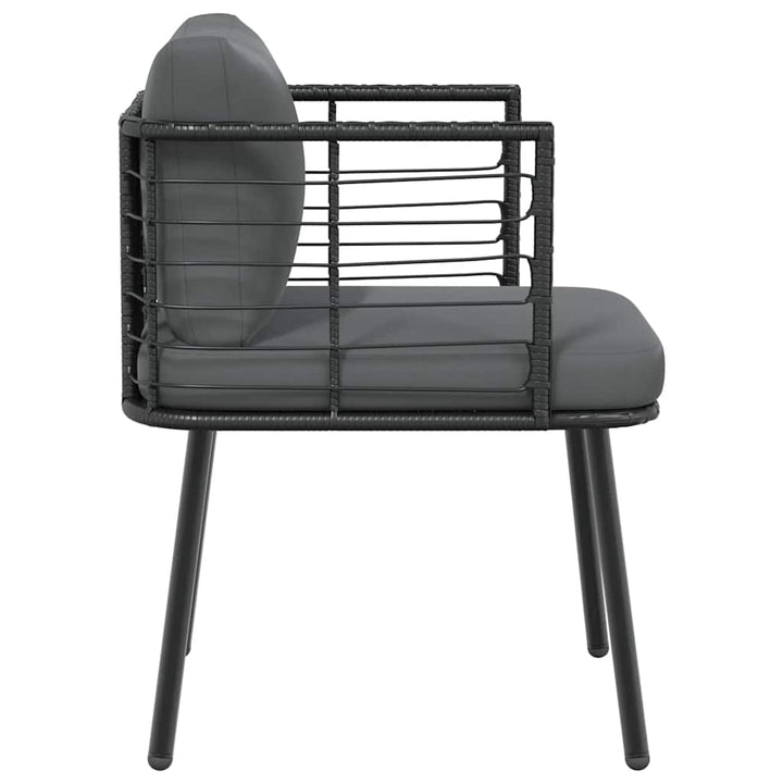 havestole 2 stk. med hynder polyrattan sort