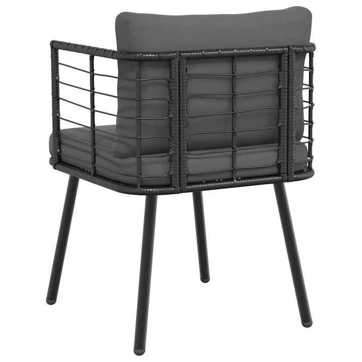 havestole 2 stk. med hynder polyrattan sort