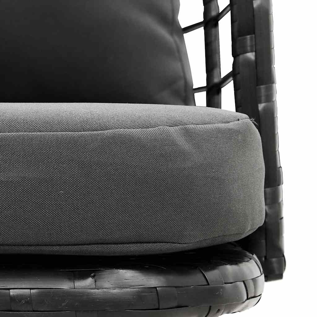 havestole 2 stk. med hynder polyrattan sort