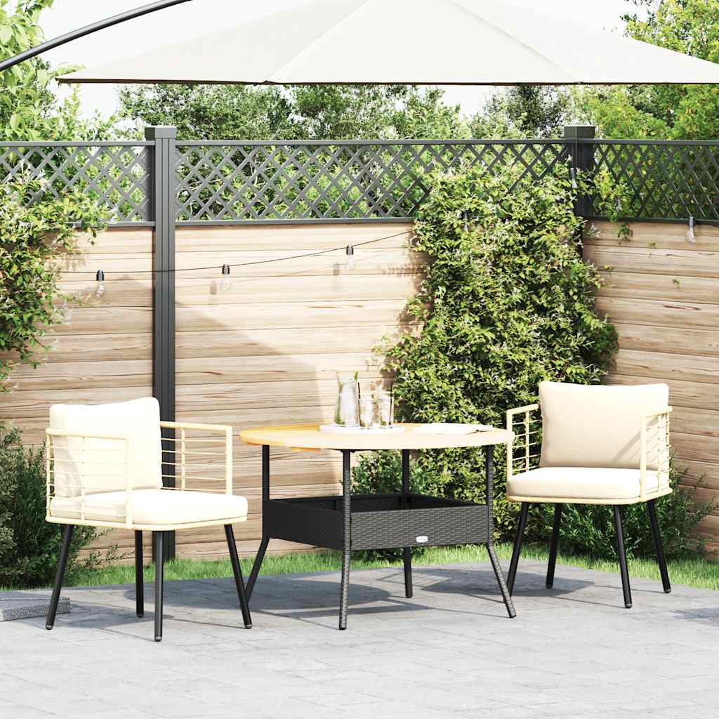 havestole 2 stk. med hynder polyrattan naturfarvet