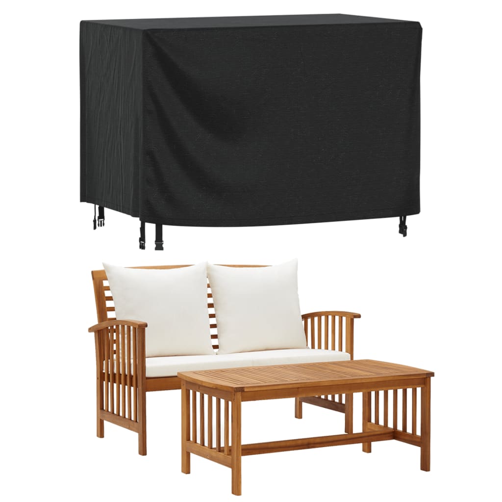 havemøbelovertræk 2 stk. 140x70x90 cm vandtæt 420D sort