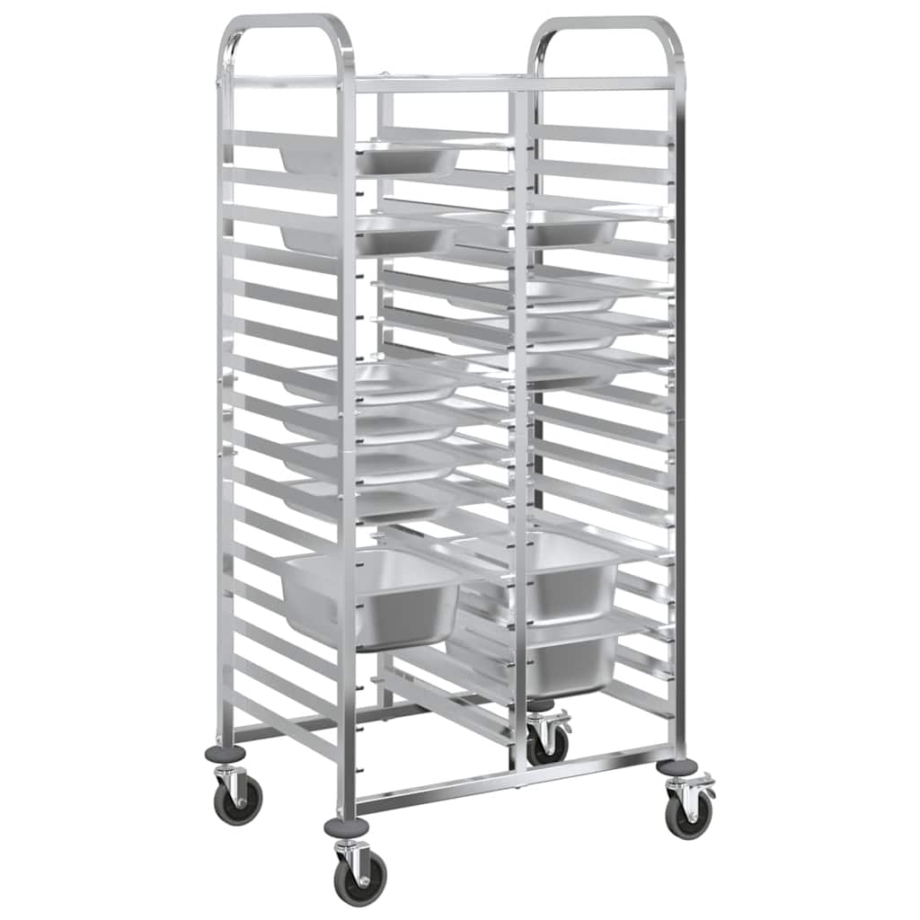 bakkevogn med 32 GN beholdere 75x55x162,5 cm rustfrit stål