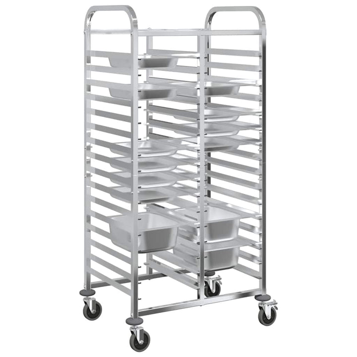 bakkevogn med 32 GN beholdere 75x55x162,5 cm rustfrit stål