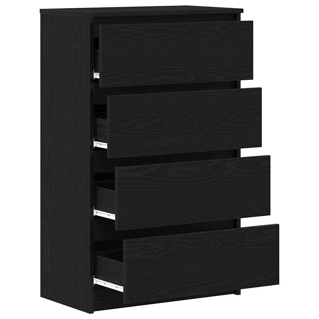 skænk 60x35x98,5 cm konstrueret træ sort egetræsfarve