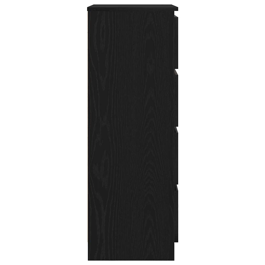 skænk 60x35x98,5 cm konstrueret træ sort egetræsfarve