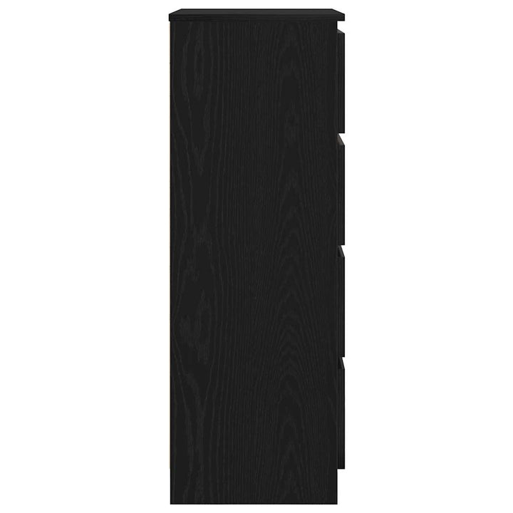 skænk 60x35x98,5 cm konstrueret træ sort egetræsfarve