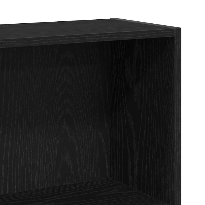 bogreol 4 hylder 80x24x143 cm konstrueret træ sort egetræsfarve