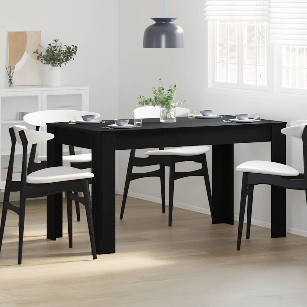 Spisebord Sort eg 140 x 74.5 x 76 cm Konstrueret træ