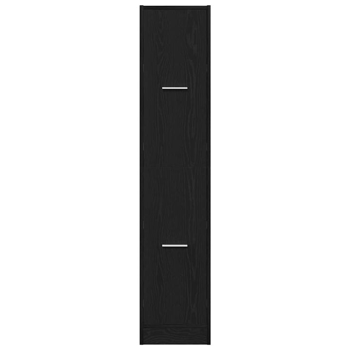 apotekerskab 30x41x144,5 cm konstrueret træ sort egetræsfarve