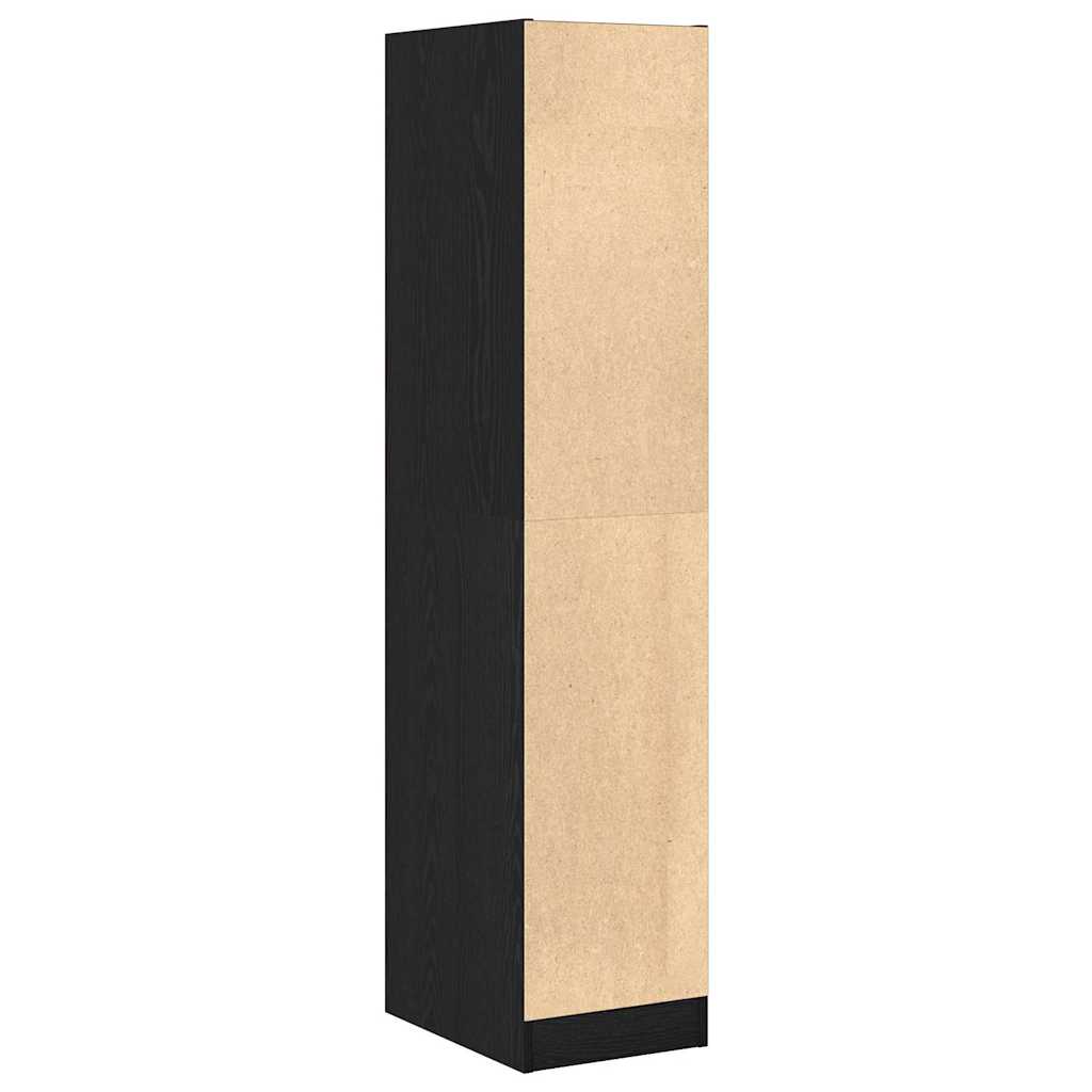 apotekerskab 30x41x144,5 cm konstrueret træ sort egetræsfarve