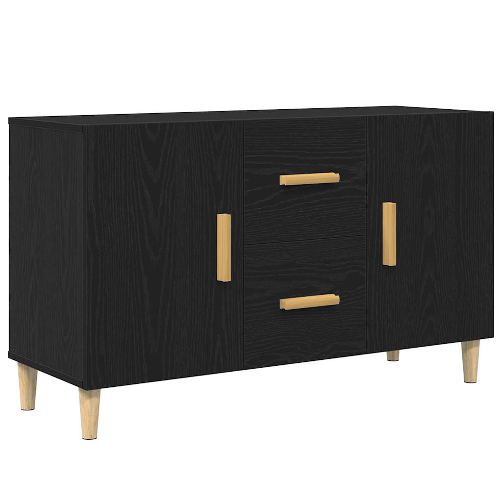 skænk 100x36x60 cm konstrueret træ sort egetræsfarve