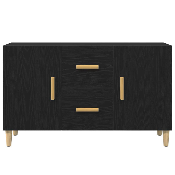 skænk 100x36x60 cm konstrueret træ sort egetræsfarve