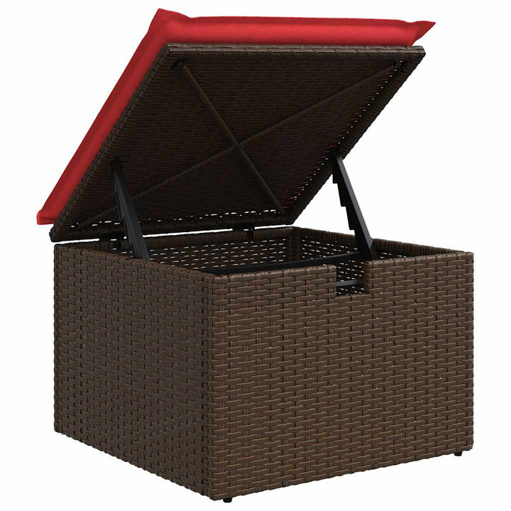 sofasæt til haven 7 dele med hynder polyrattan brun