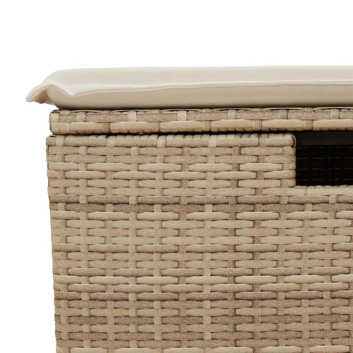 sofasæt til haven 7 dele med hynder polyrattan beige