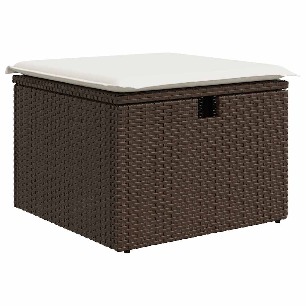 sofasæt til haven 7 dele med hynder polyrattan brun