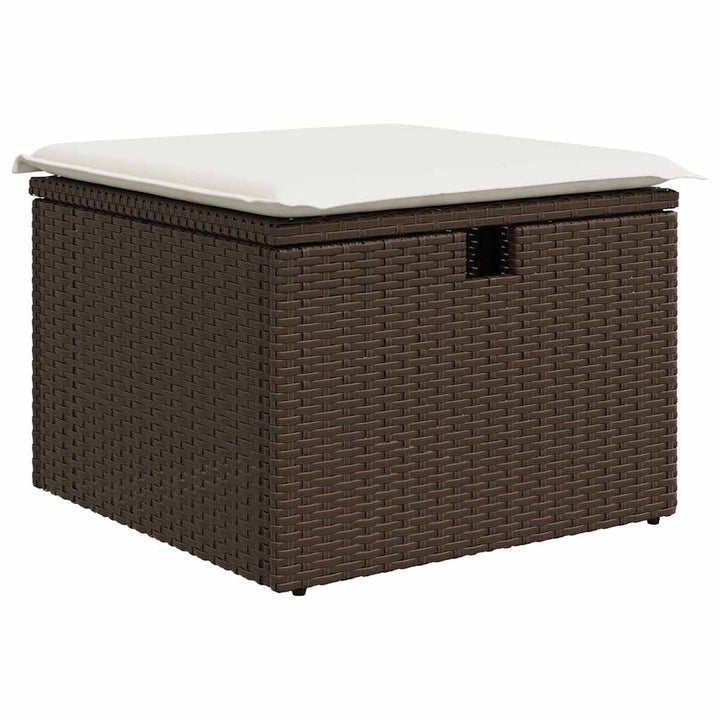 sofasæt til haven 7 dele med hynder polyrattan brun