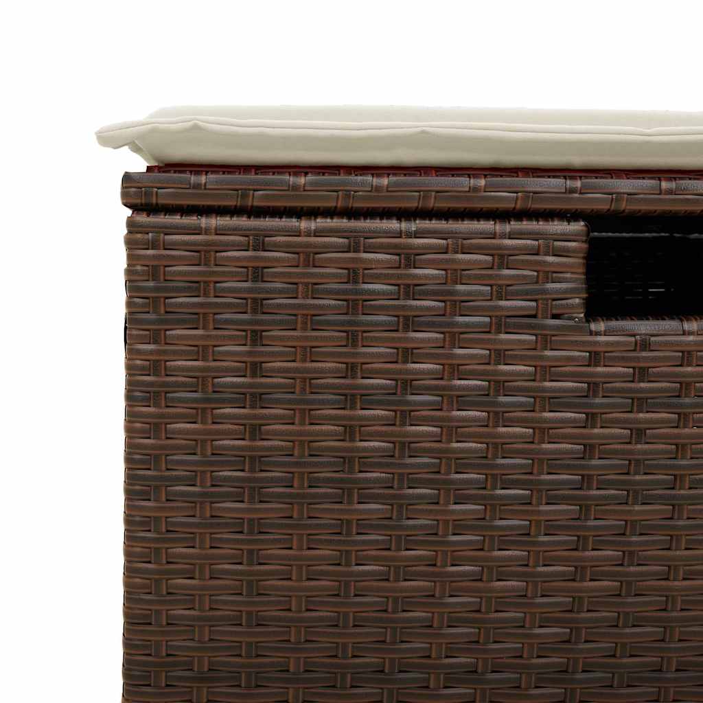 sofasæt til haven 7 dele med hynder polyrattan brun