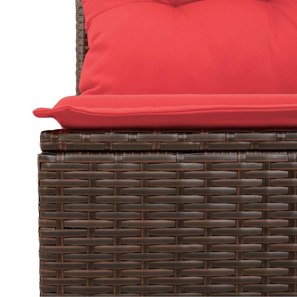 sofasæt til haven 7 dele med hynder polyrattan brun