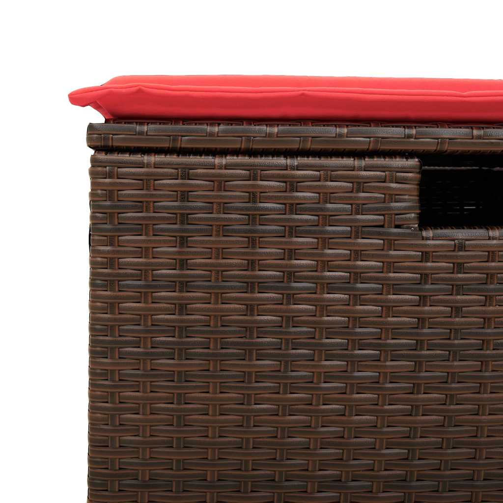 sofasæt til haven 7 dele med hynder polyrattan brun