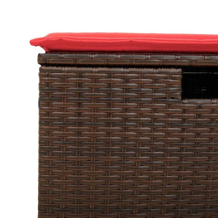 sofasæt til haven 7 dele med hynder polyrattan brun