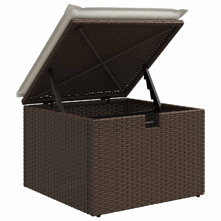 sofasæt til haven 7 dele med hynder polyrattan brun