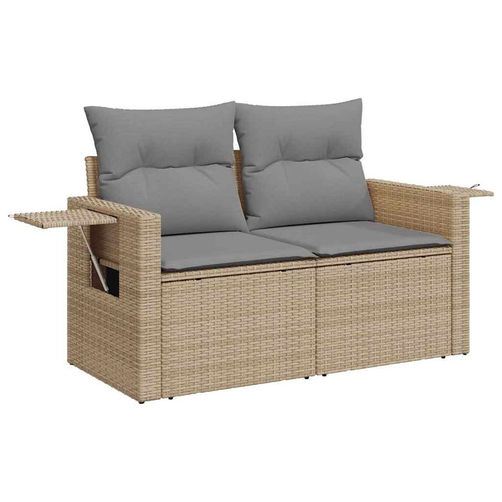 sofasæt til haven 6 dele med hynder polyrattan beige