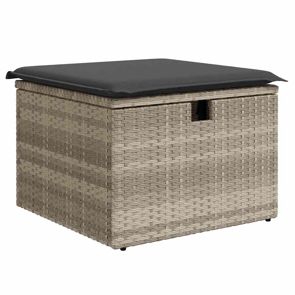 sofasæt til haven 7 dele med hynder polyrattan lysegrå