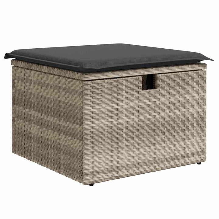 sofasæt til haven 7 dele med hynder polyrattan lysegrå