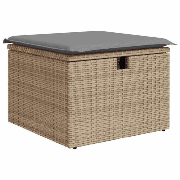 sofasæt til haven 7 dele med hynder polyrattan beige