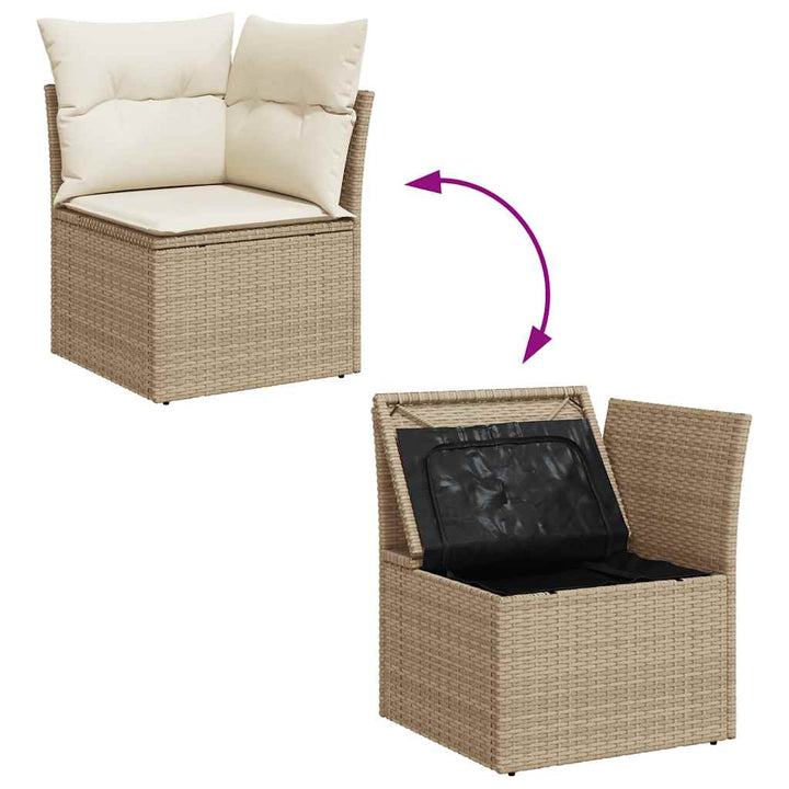 sofasæt til haven 8 dele med hynder polyrattan beige