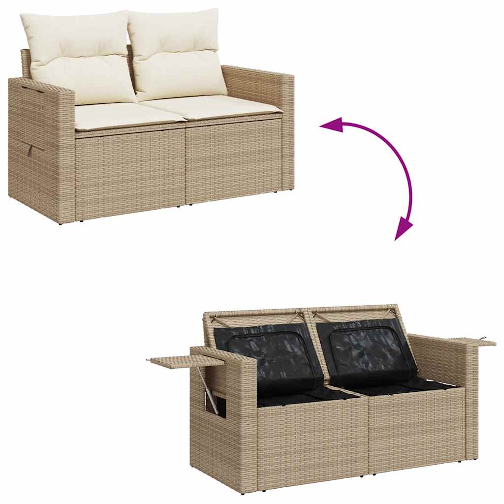 sofasæt til haven 8 dele med hynder polyrattan beige