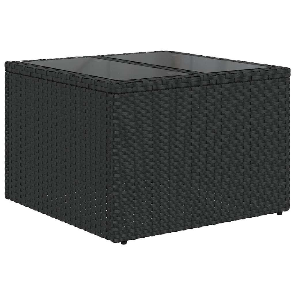 sofasæt til haven 7 dele med hynder polyrattan sort